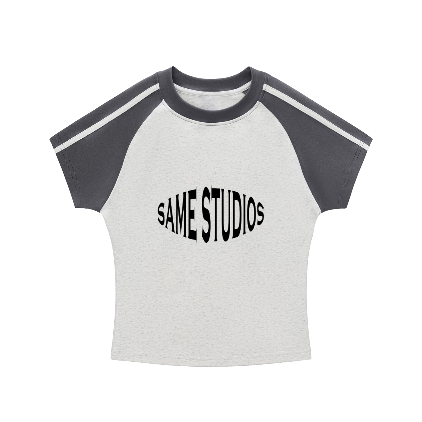 Contrast Stripes Bodycon Raglan  Sleeve T-Shirt
