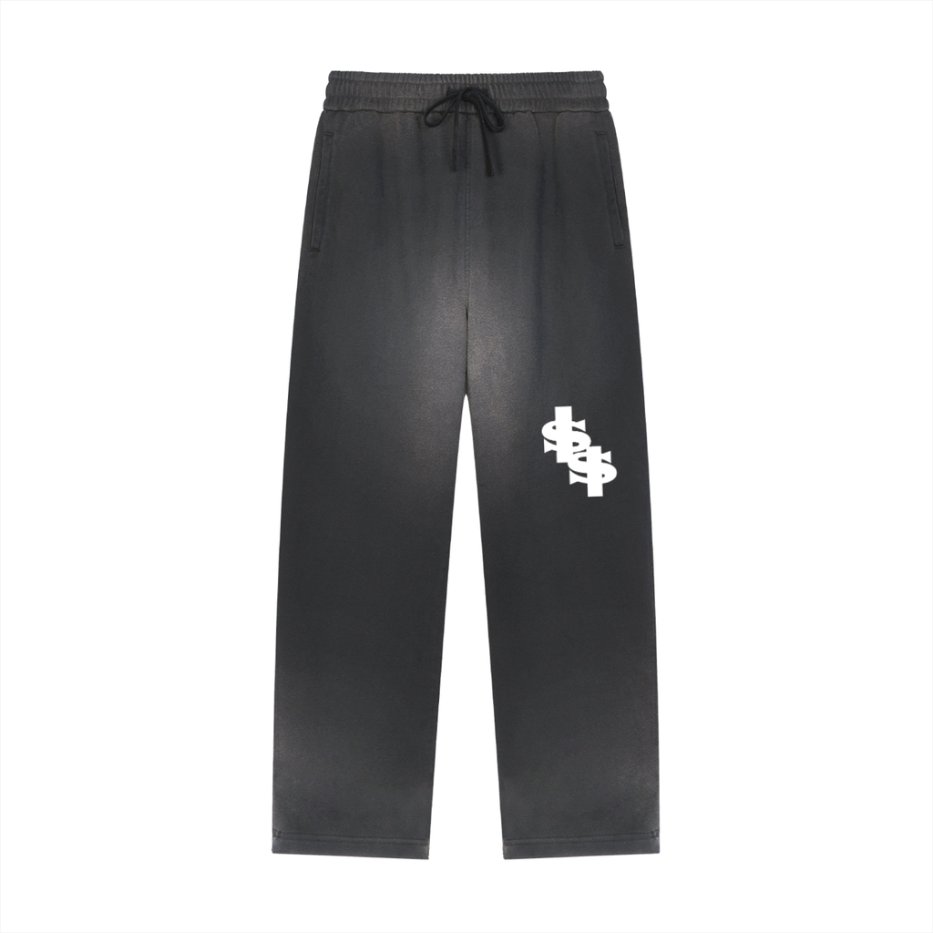 Sun Fade Raw Edge Straight-Leg Sweatpants
