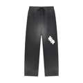 Sun Fade Raw Edge Straight-Leg Sweatpants