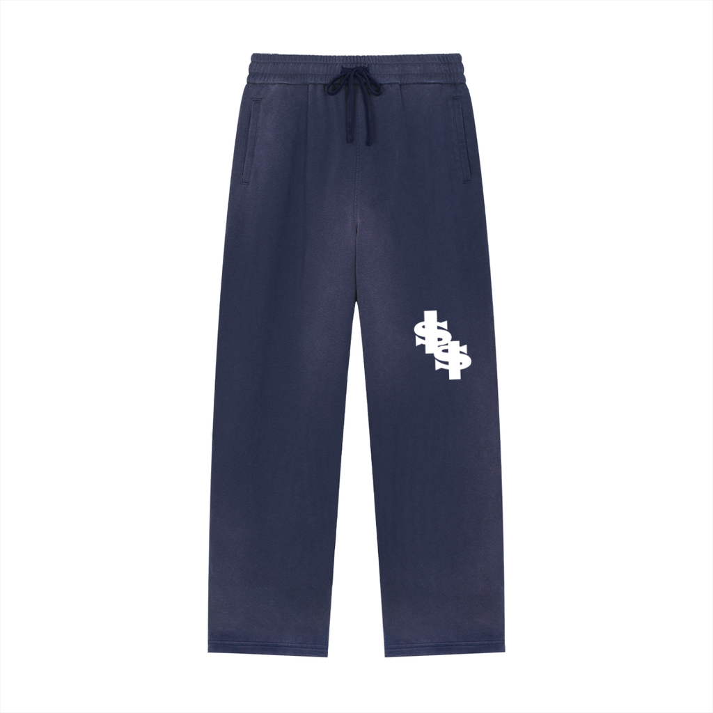 Sun Fade Raw Edge Straight-Leg Sweatpants